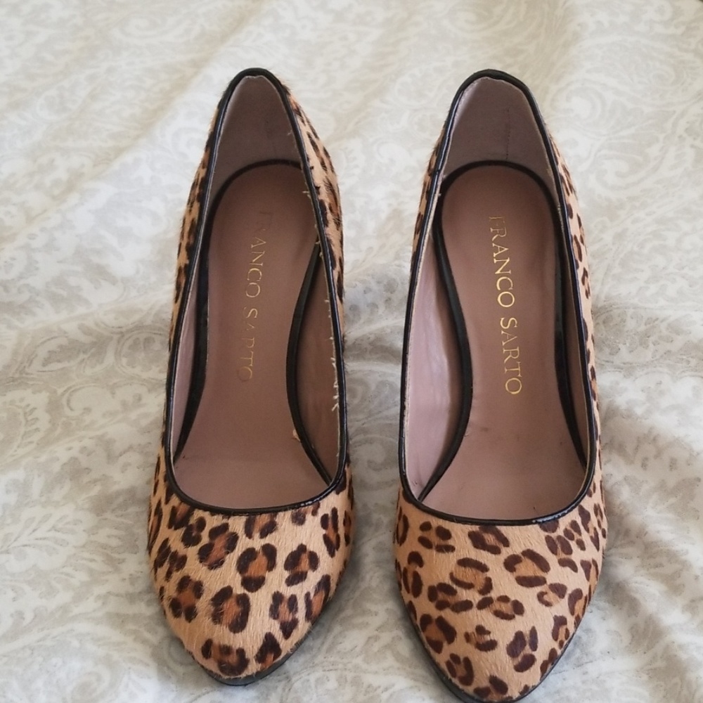 Leopard skin platform heels